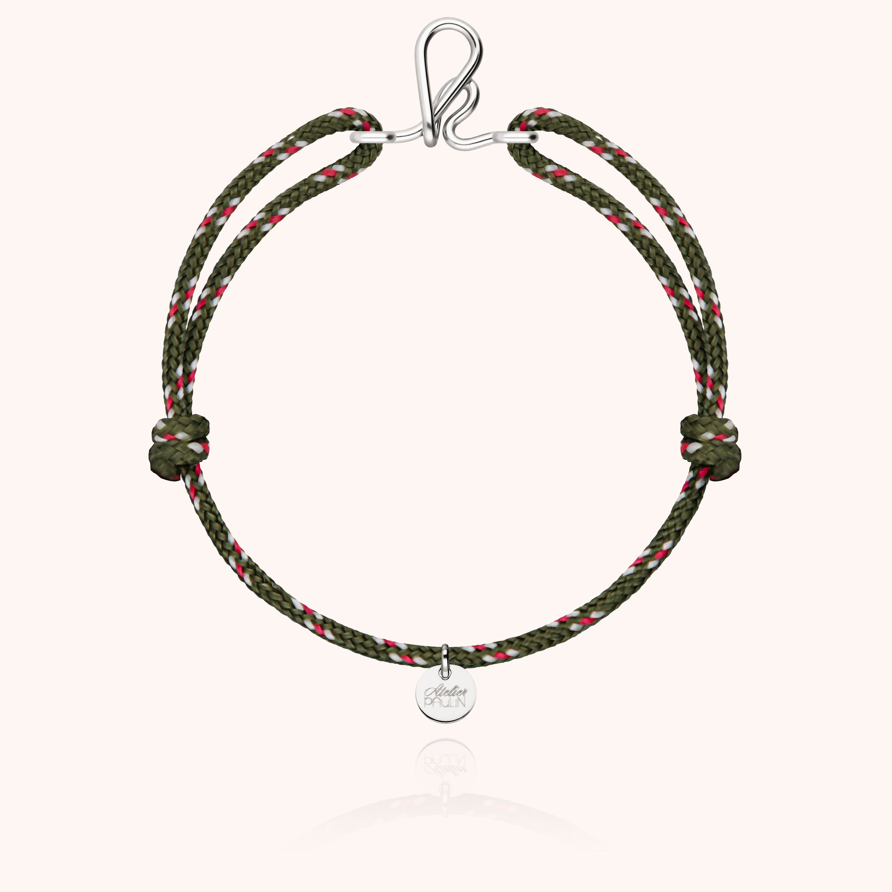 Bracelet Cordon Knot Initiale Homme - argent