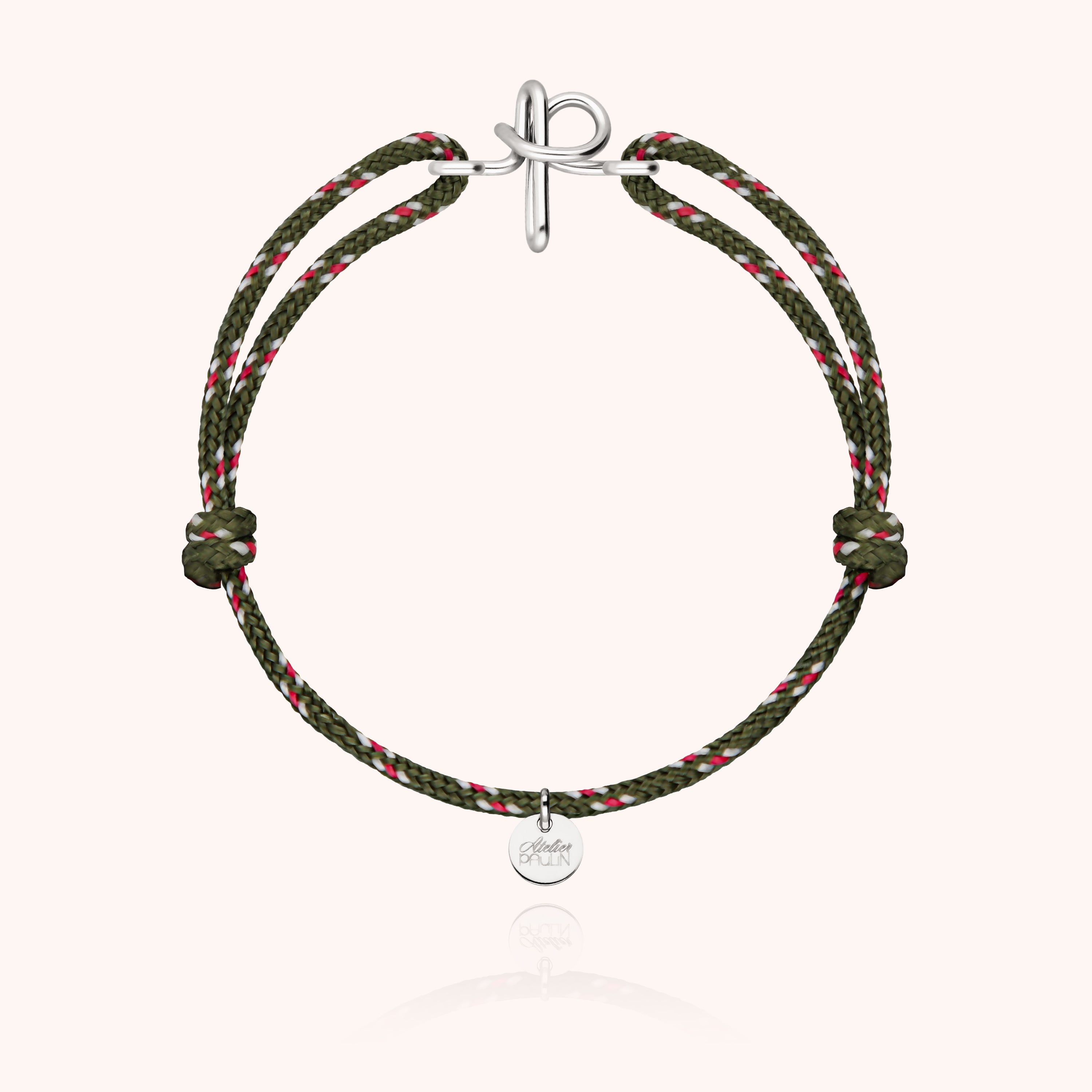 Bracelet Cordon Knot Initiale Homme - argent