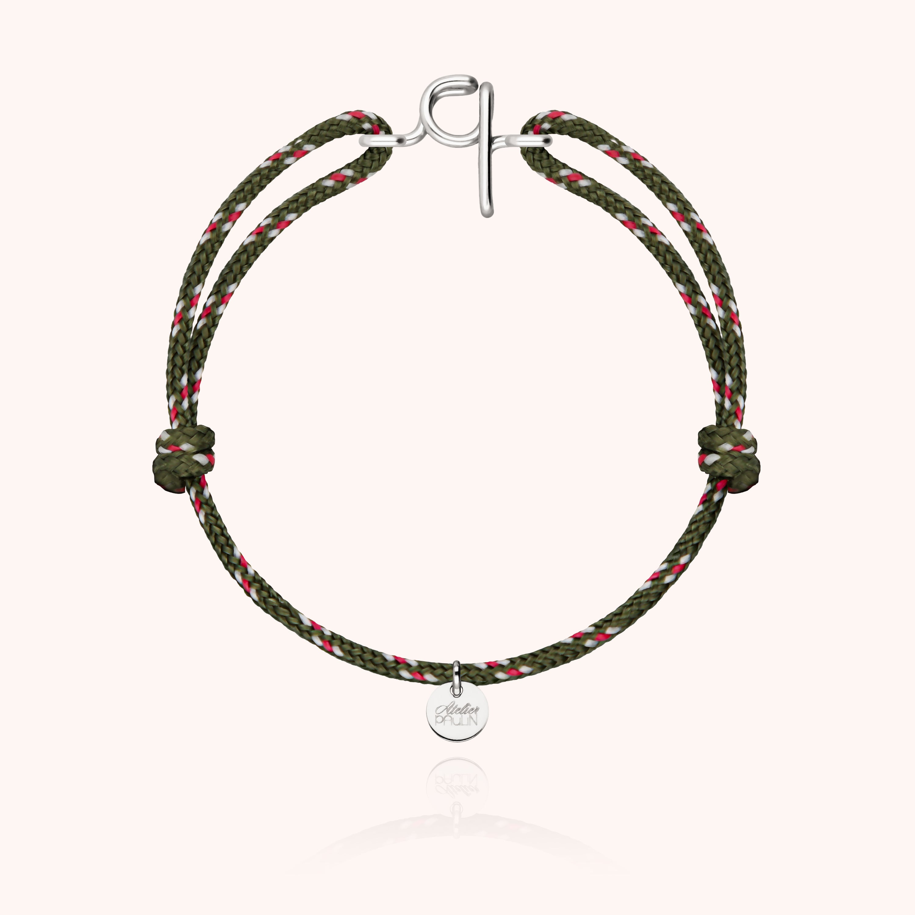 Bracelet Cordon Knot Initiale Homme - argent