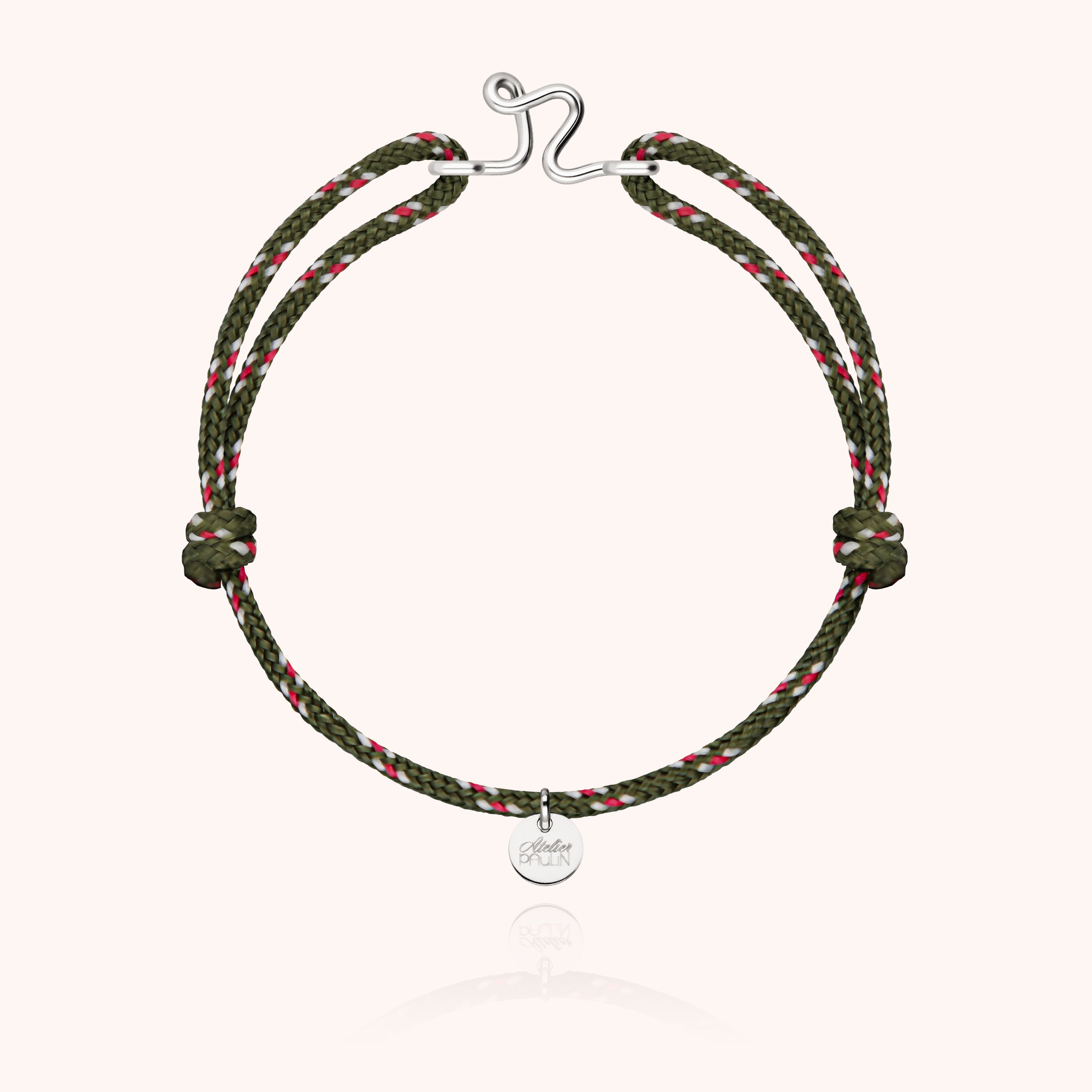 Bracelet Cordon Knot Initiale Homme - argent