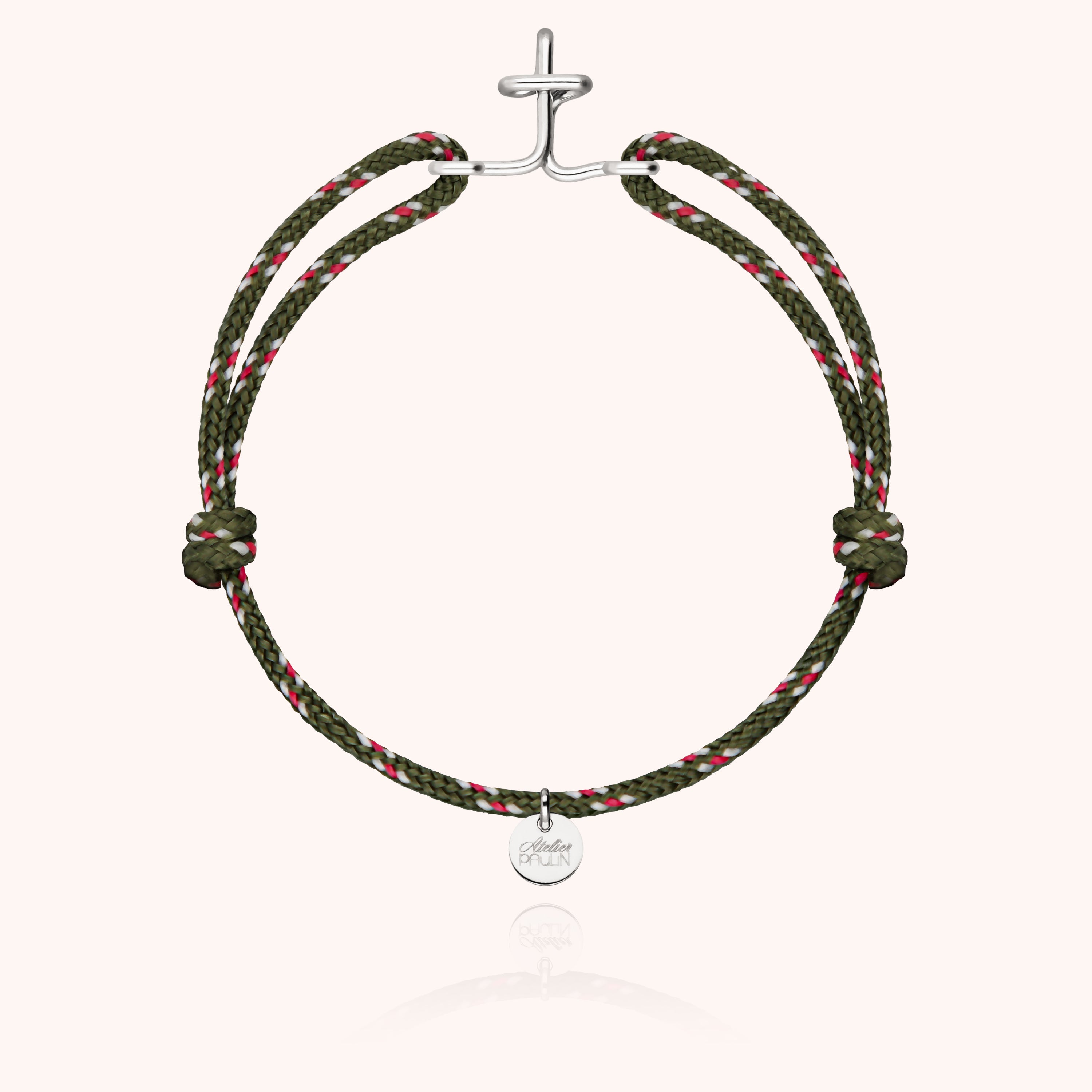 Bracelet Cordon Knot Initiale Homme - argent