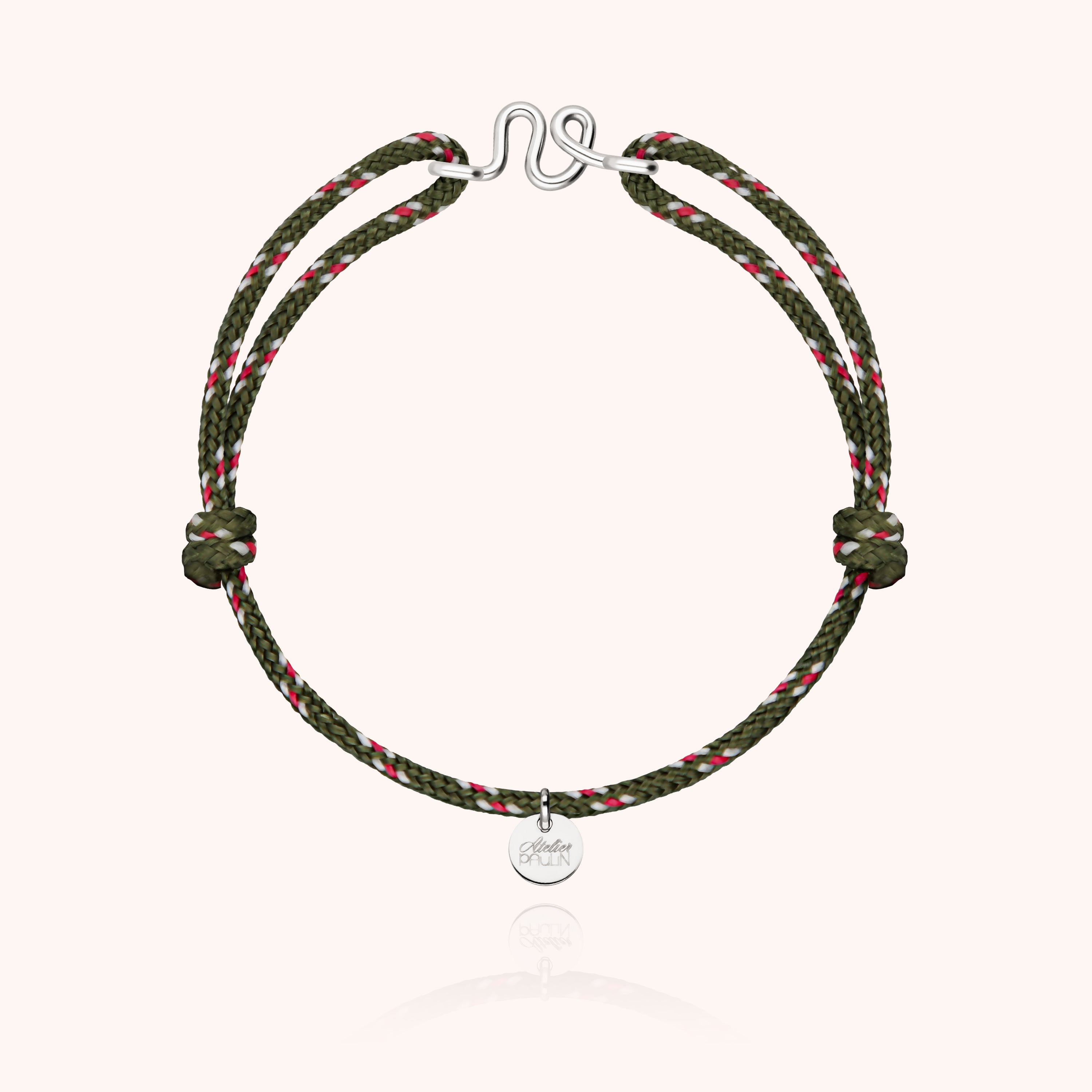 Bracelet Cordon Knot Initiale Homme - argent