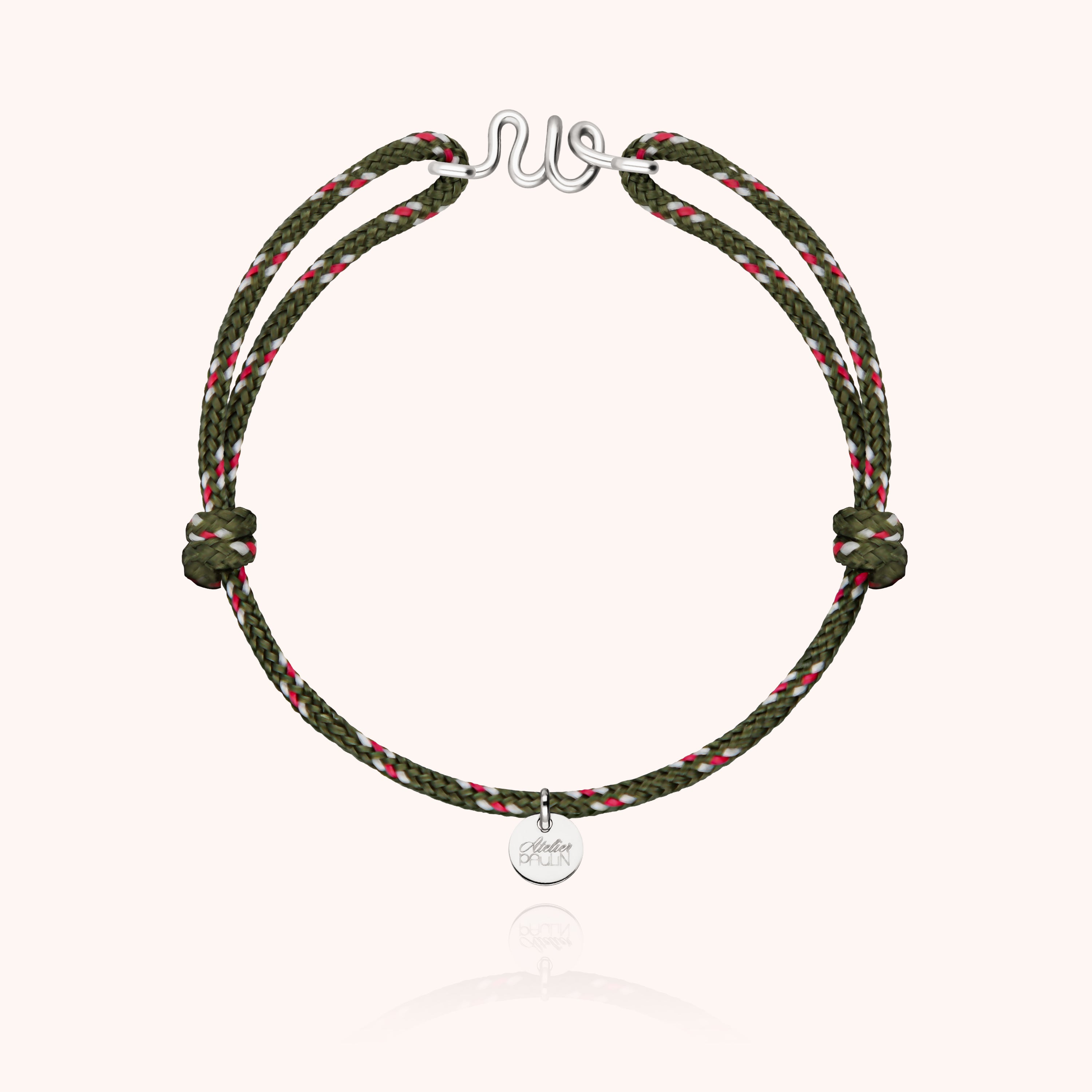 Bracelet Cordon Knot Initiale Homme - argent