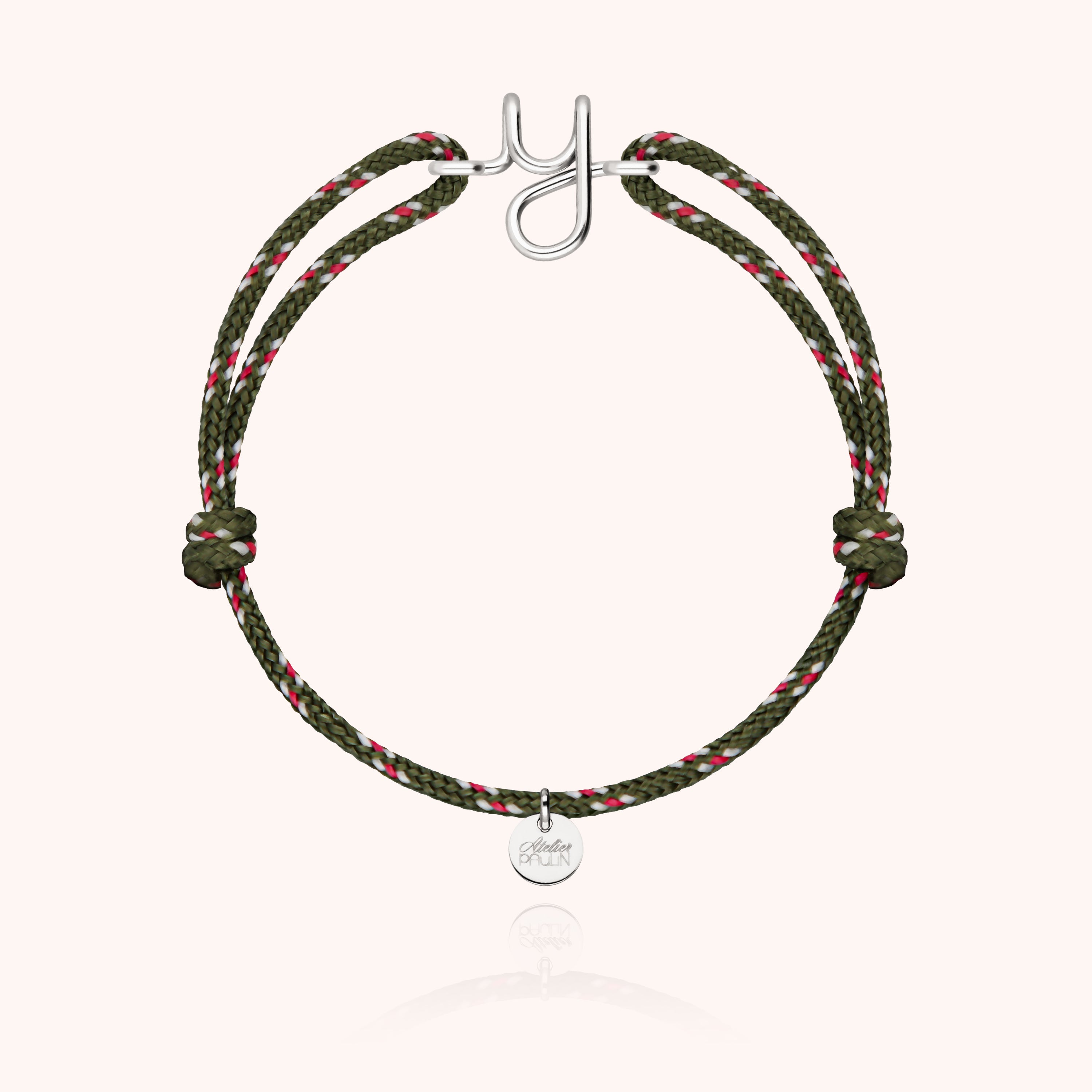 Bracelet Cordon Knot Initiale Homme - argent