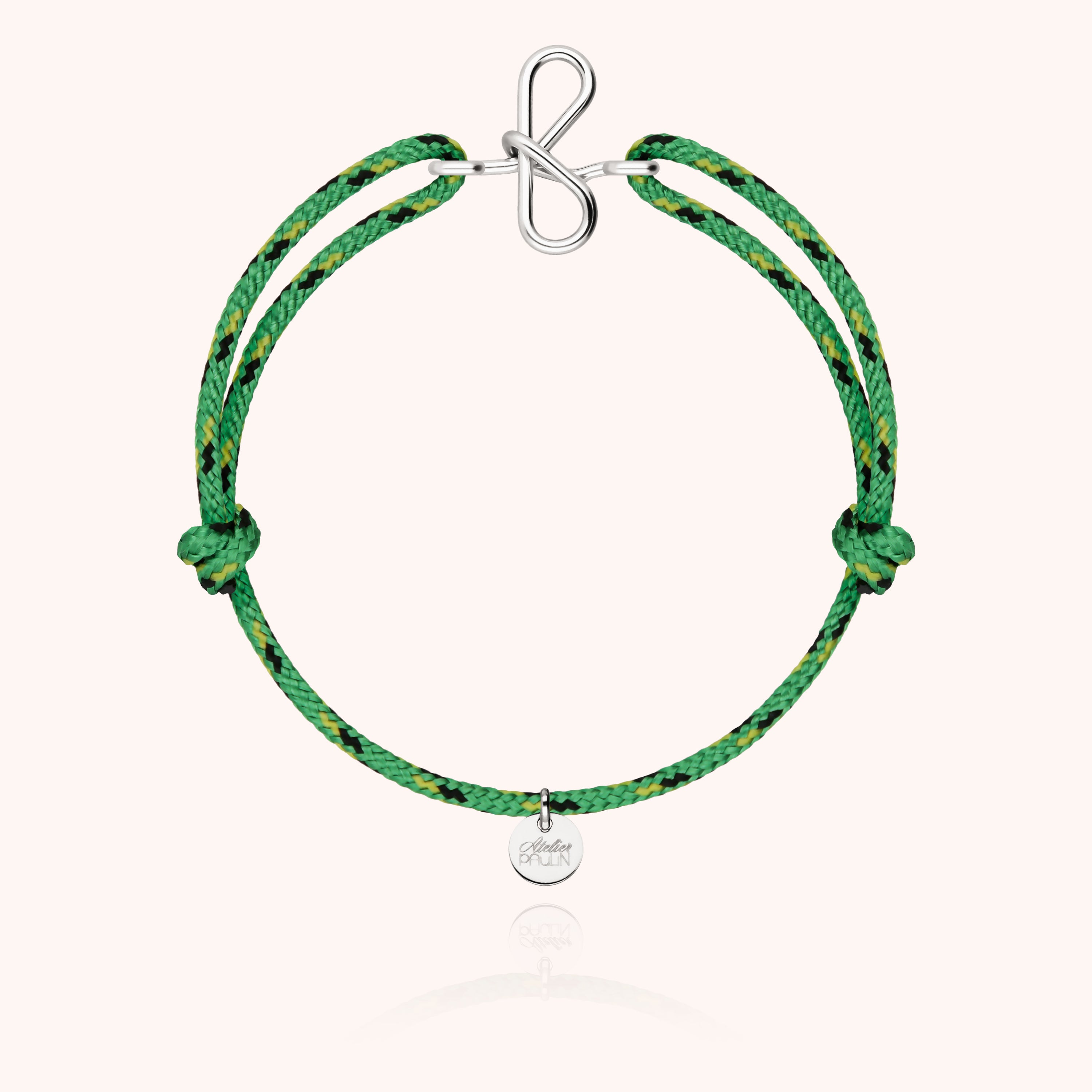 Bracelet Cordon Knot Initiale Homme - argent