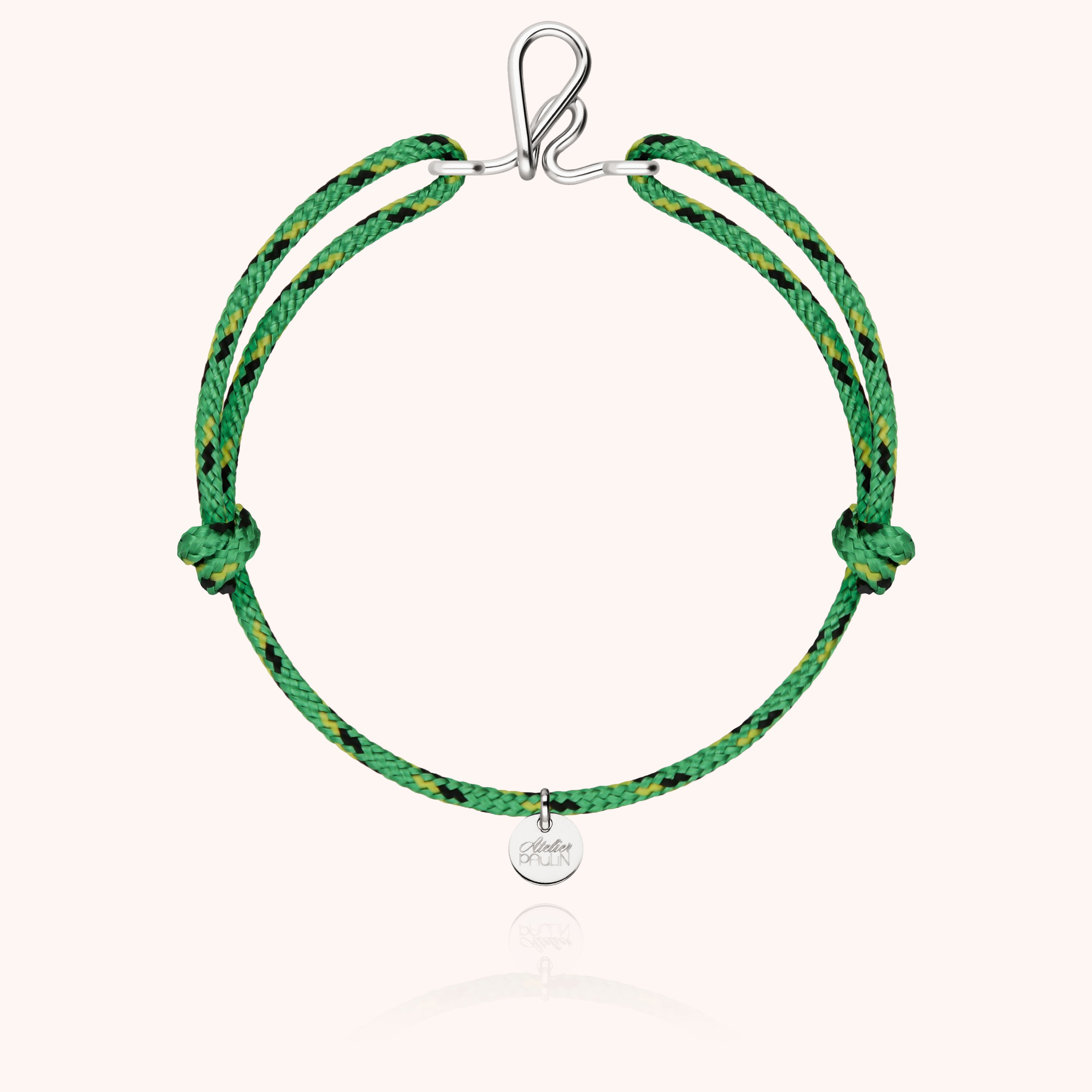 Bracelet Cordon Knot Initiale Homme - argent