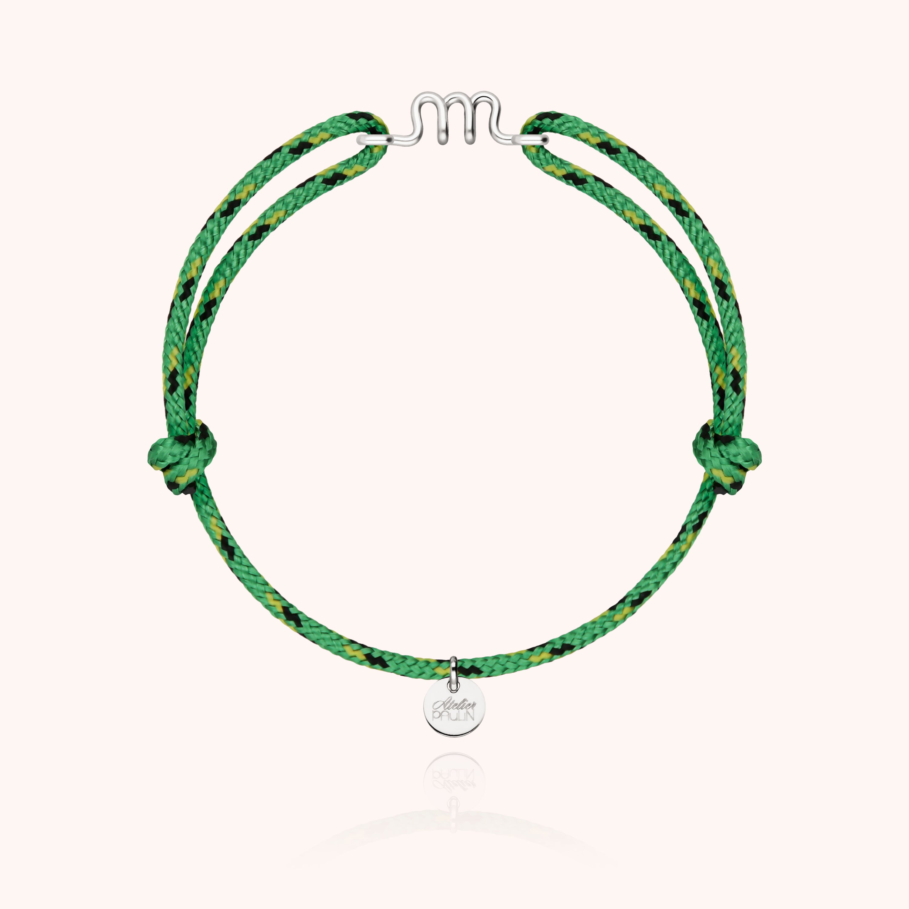 Bracelet Cordon Knot Initiale Homme - argent
