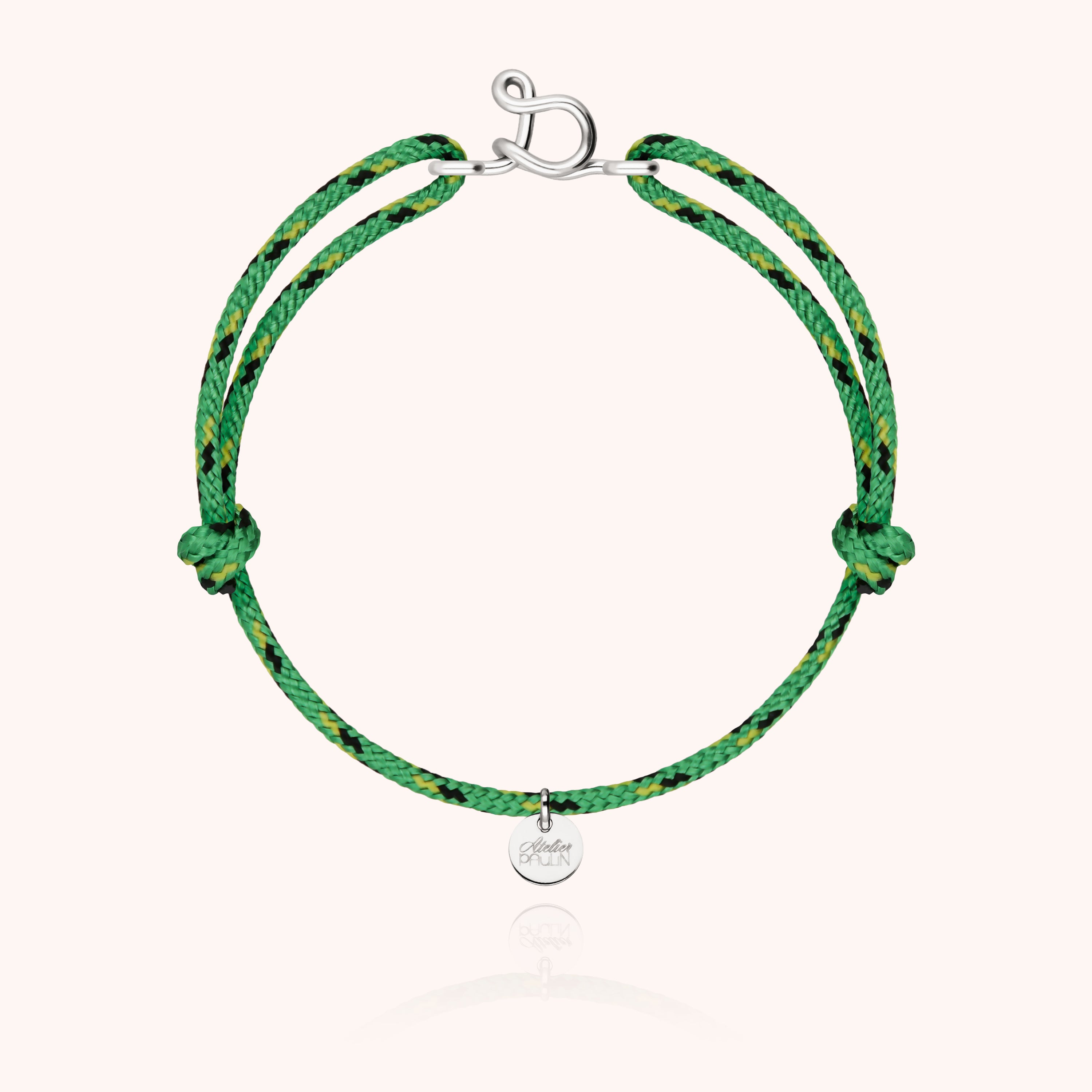 Bracelet Cordon Knot Initiale Homme - argent