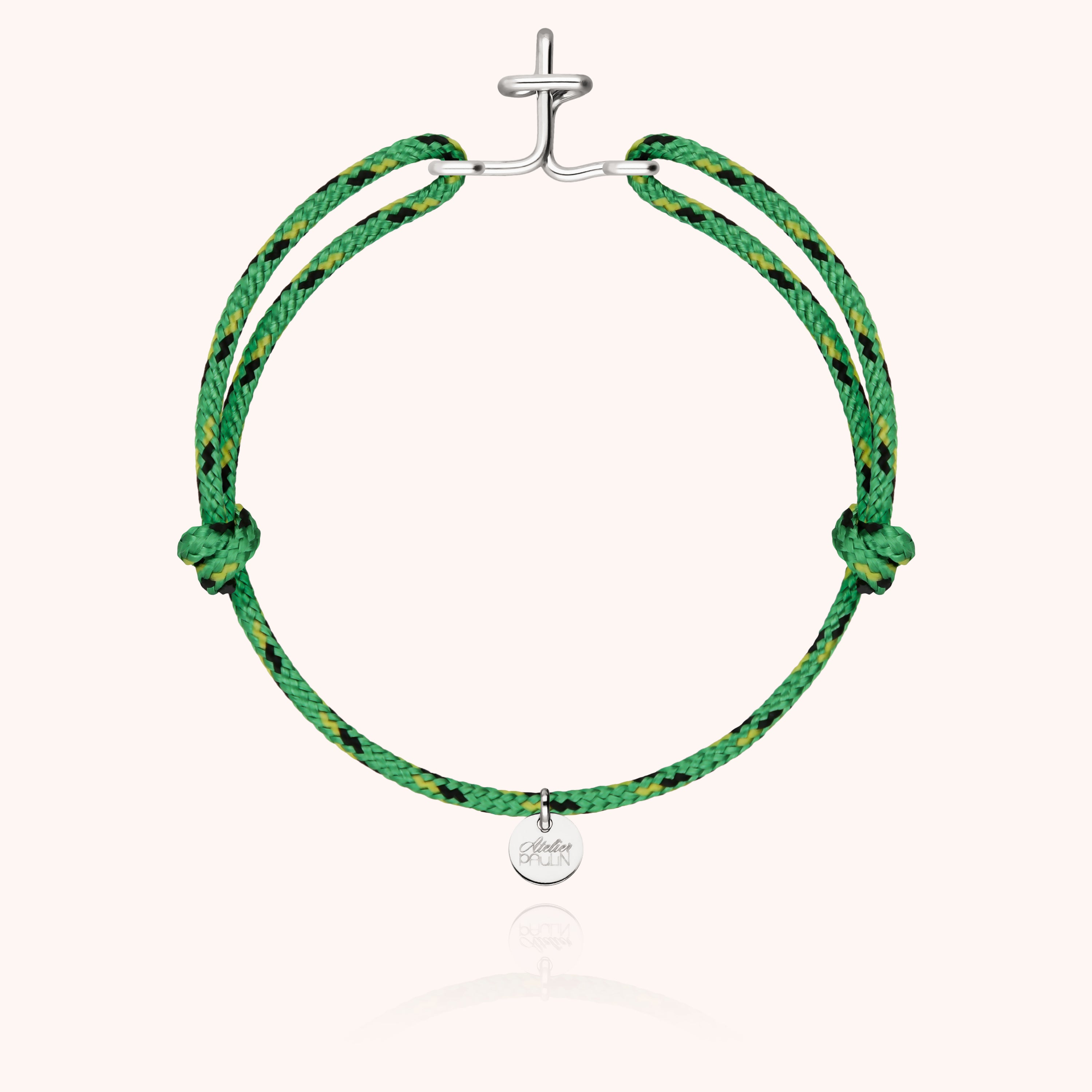 Bracelet Cordon Knot Initiale Homme - argent