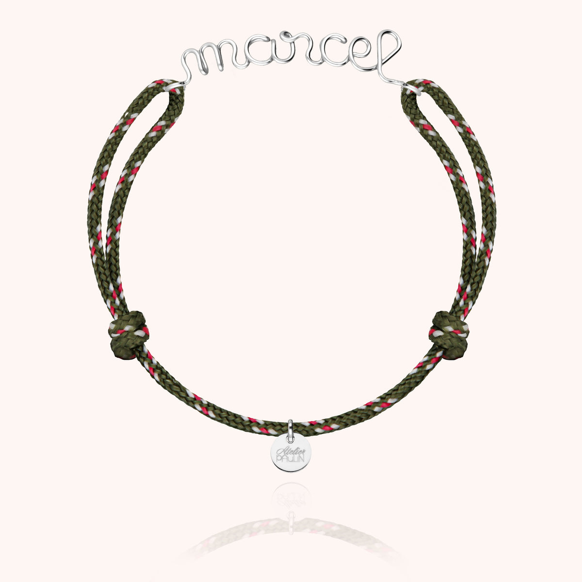 Bracciale Cordino Knot Personalizzato Uomo in filo d'argento sterling 925