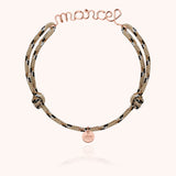 Bracelet Cordon Knot Personnalisé Homme - or rose laminé