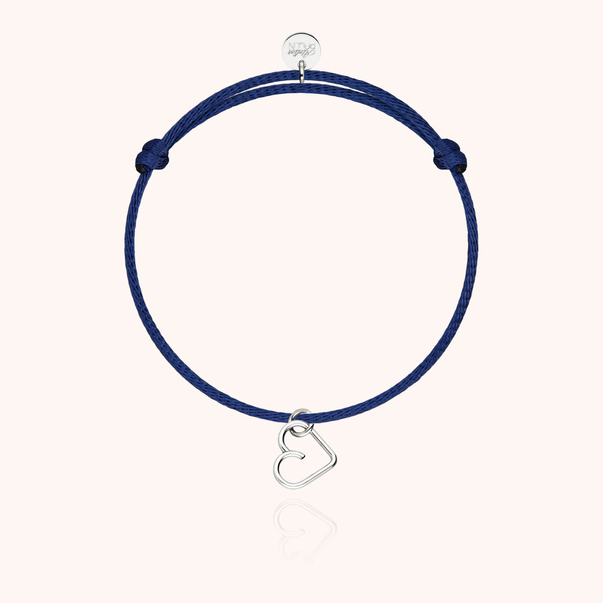 Bracciale Cordino Lucky Charms Cuore in filo d'oro bianco 18kt, taglia bambino