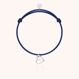 Lucky Charms Heart Cord Bracelet - White 18k gold