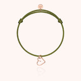 Lucky Charms Heart Cord Bracelet - Rose 14k gold-filled wire