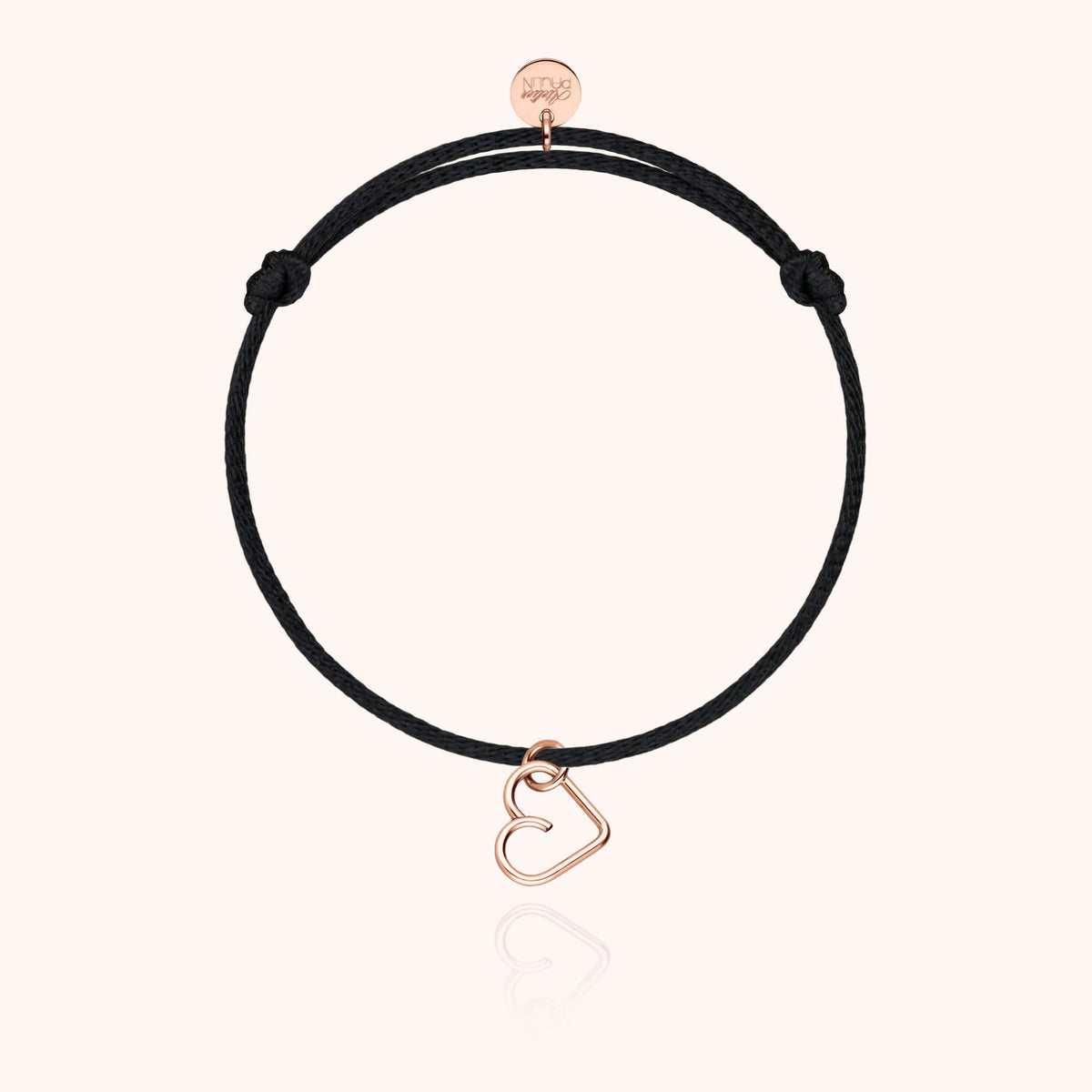 Kordelarmband Lucky Charms Herz aus 750 Roségold für Kinder