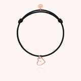 Lucky Charms Heart Cord Bracelet - Rose 18k gold