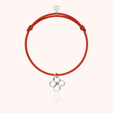 Lucky Charms Clover Cord Bracelet - silver