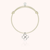 Lucky Charms Clover Cord Bracelet - White 18k gold