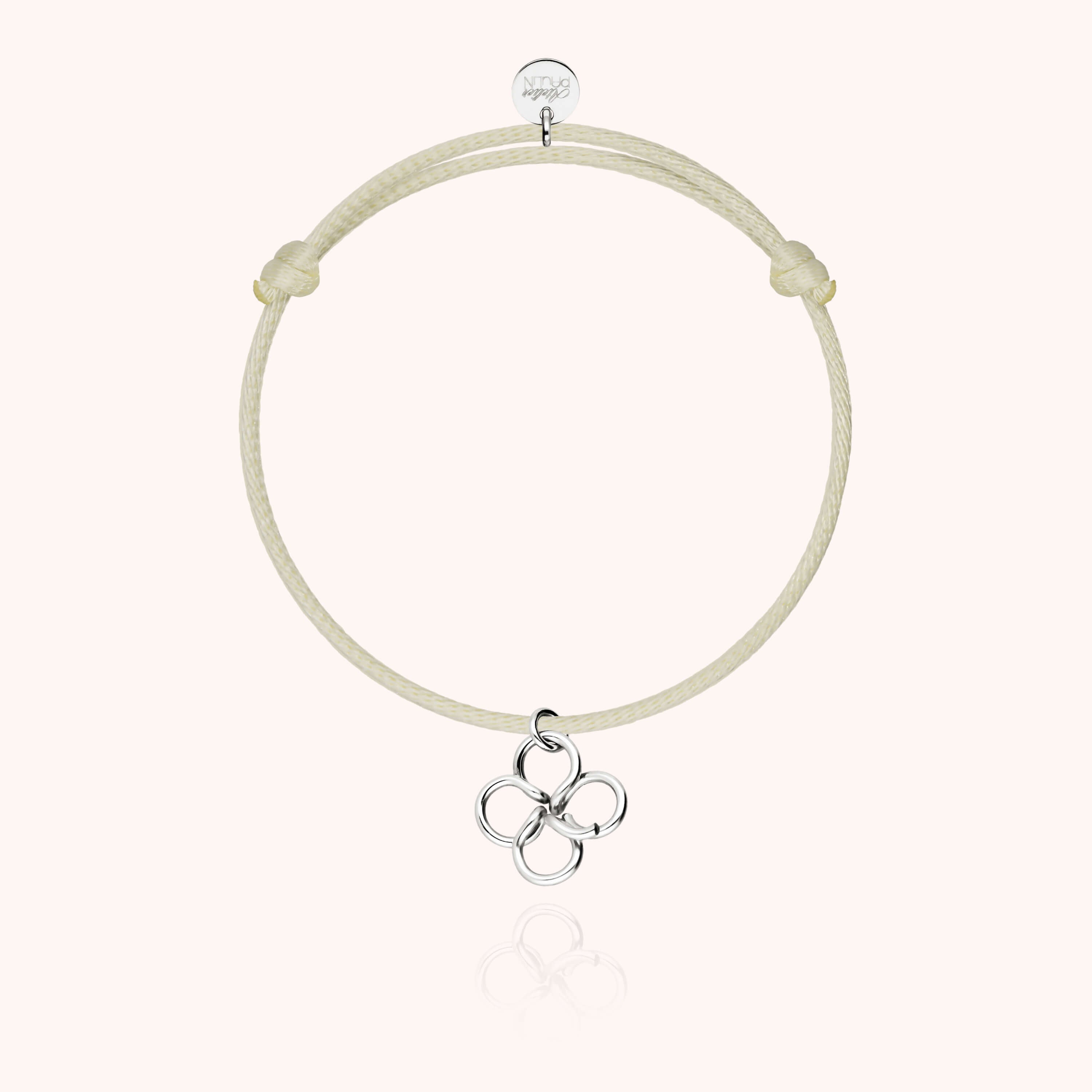 Lucky Charms Clover Cord Bracelet- silver