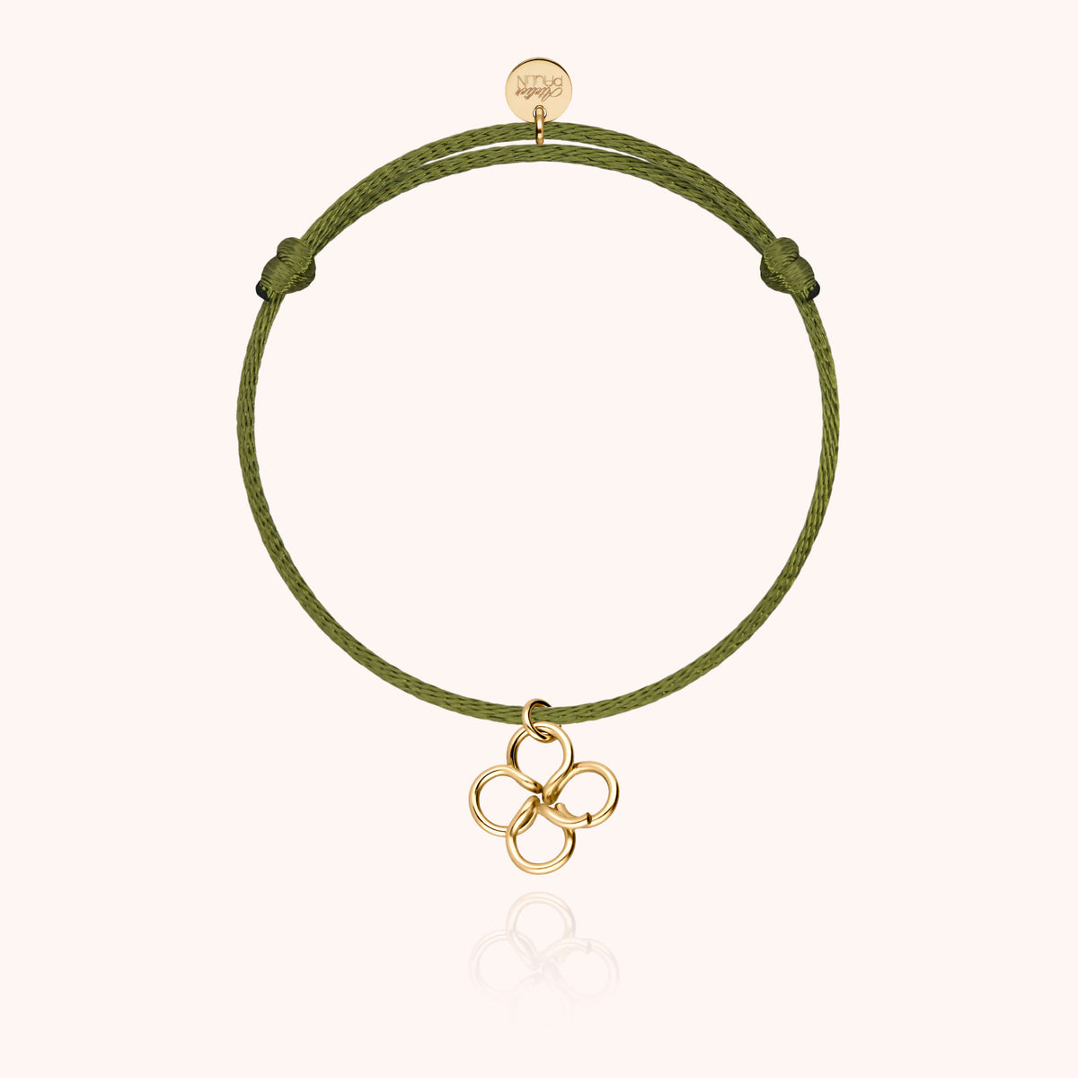 Kordelarmband Lucky Charms Kleeblatt — Geschenkidee personalisierter Schmuck