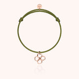Lucky Charms Clover Cord Bracelet - Rose 14k gold-filled wire