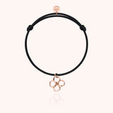 Lucky Charms Clover Cord Bracelet - Rose 18k gold