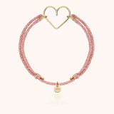 Bracciale Cordino Lurex Cuore - oro giallo laminato
