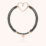Bracciale Cordino Lurex Cuore - oro rosa laminato