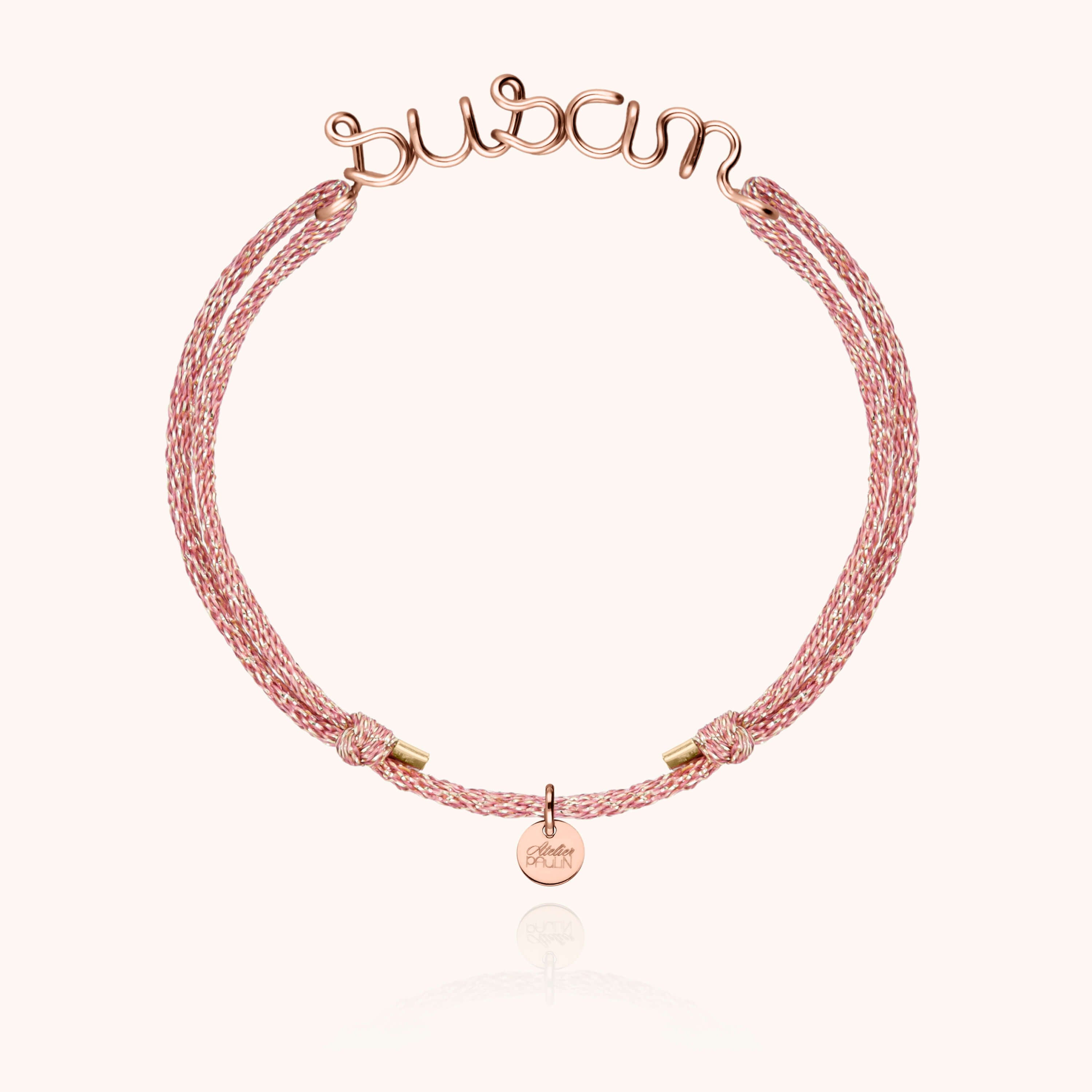 Bracelet Cordon Lurex Personnalisé personnalisable — idée cadeau bijou personnalisé