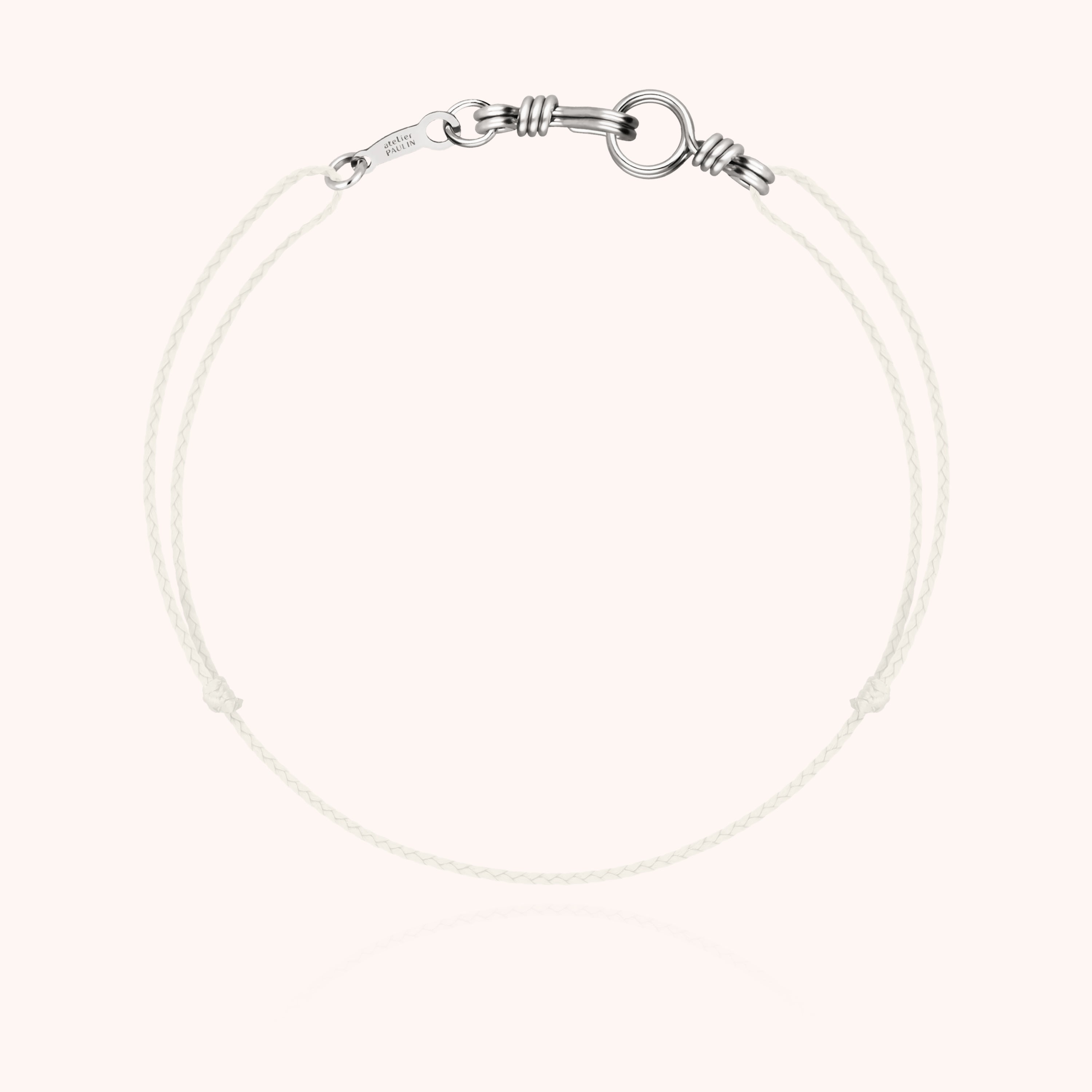 Vue d'ensemble de la collection bracelets cordon or blanc français