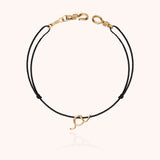 Mini Attache moi Initiale Plain Cord Bracelet - 18K yellow Gold