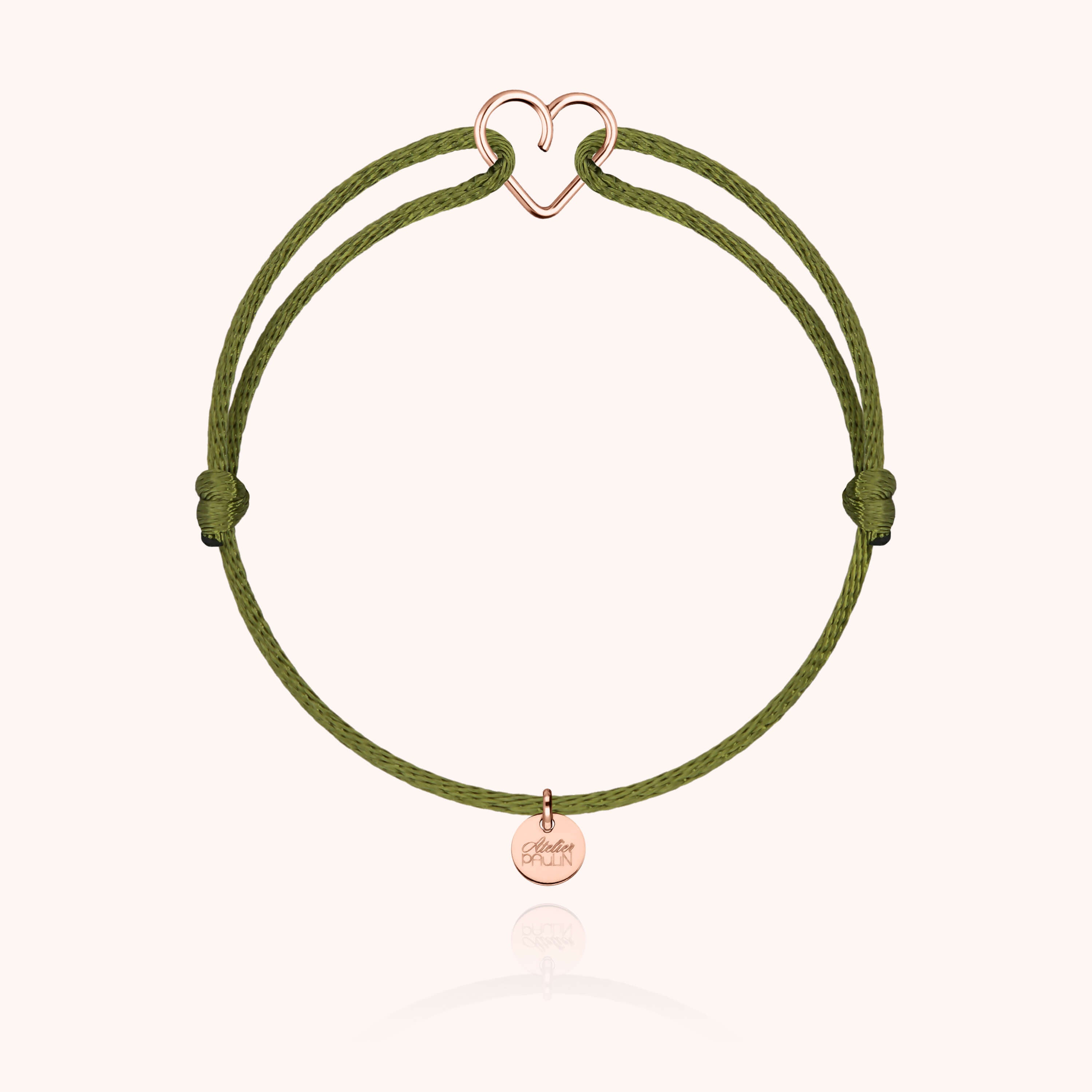 Bracciale Cordino Mini Cuore - oro rosa laminato