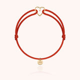Mini Heart Cord Bracelet - Yellow 18k gold