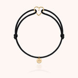 Mini Heart Cord Bracelet - Yellow 14k gold-filled