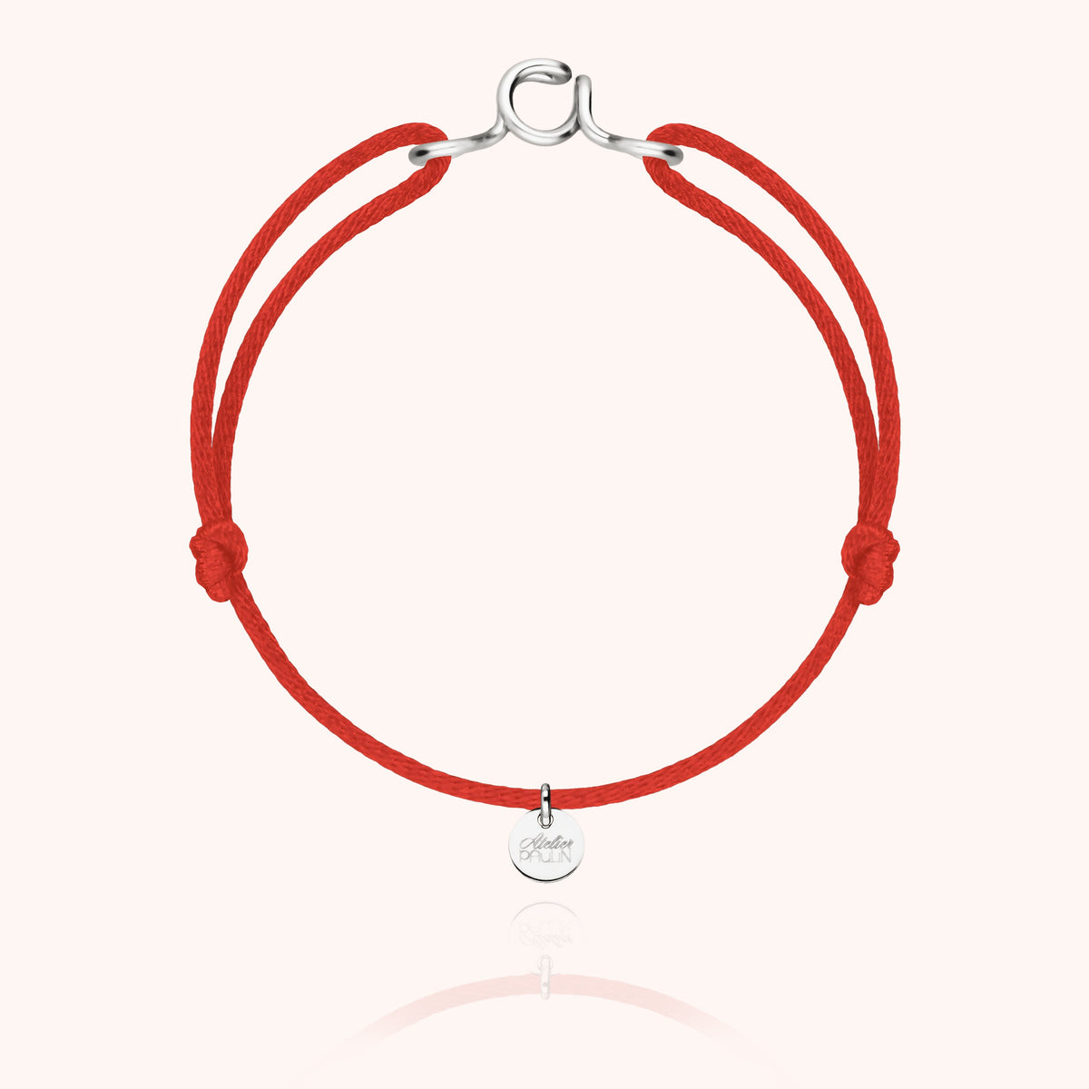 Bracciale Cordino Originale Iniziale in filo d'argento sterling 925