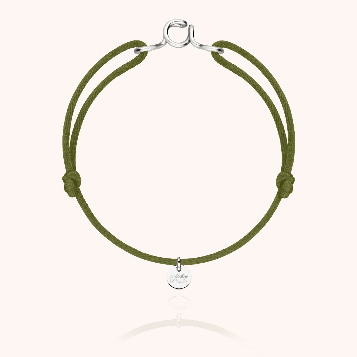 Bracciale Cordino Originale Iniziale in filo d'argento sterling 925