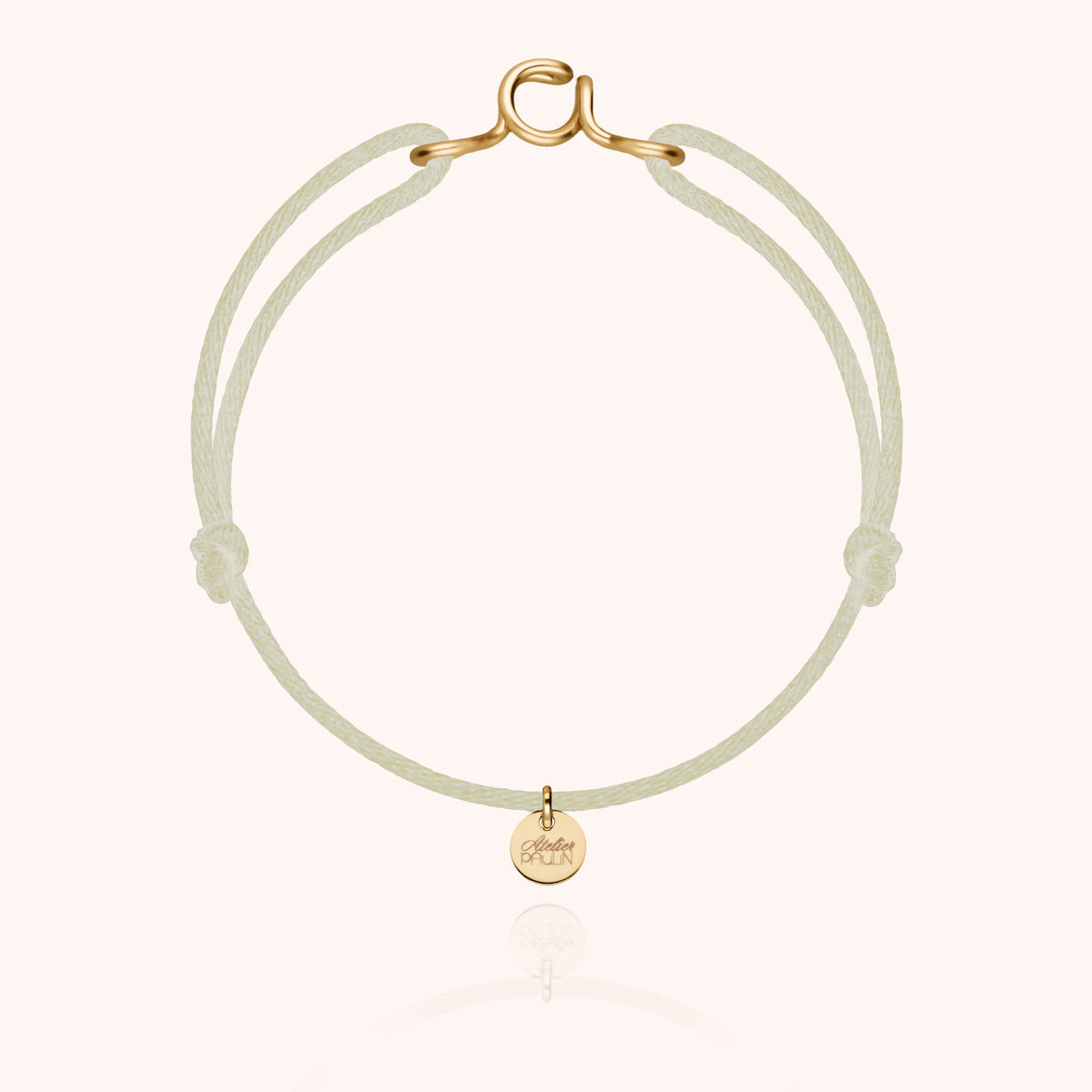 Armband Kordel Original Initiale aus Gelbem Goldfilled — von Hand geformt in Paris