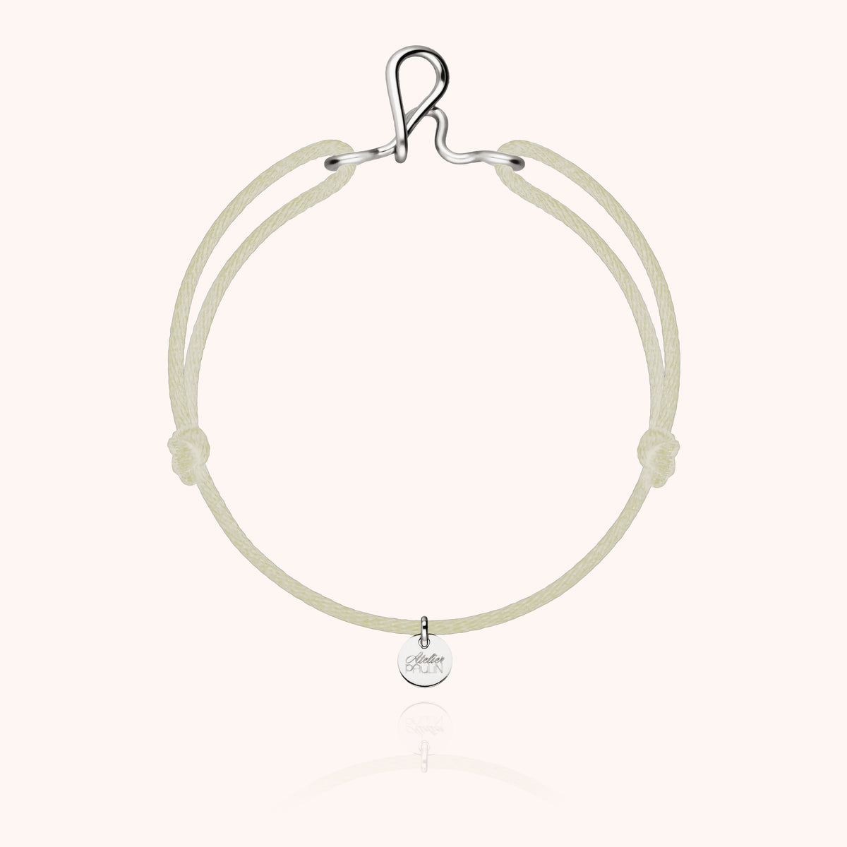 Bracciale Cordino Originale Iniziale in filo d'argento sterling 925