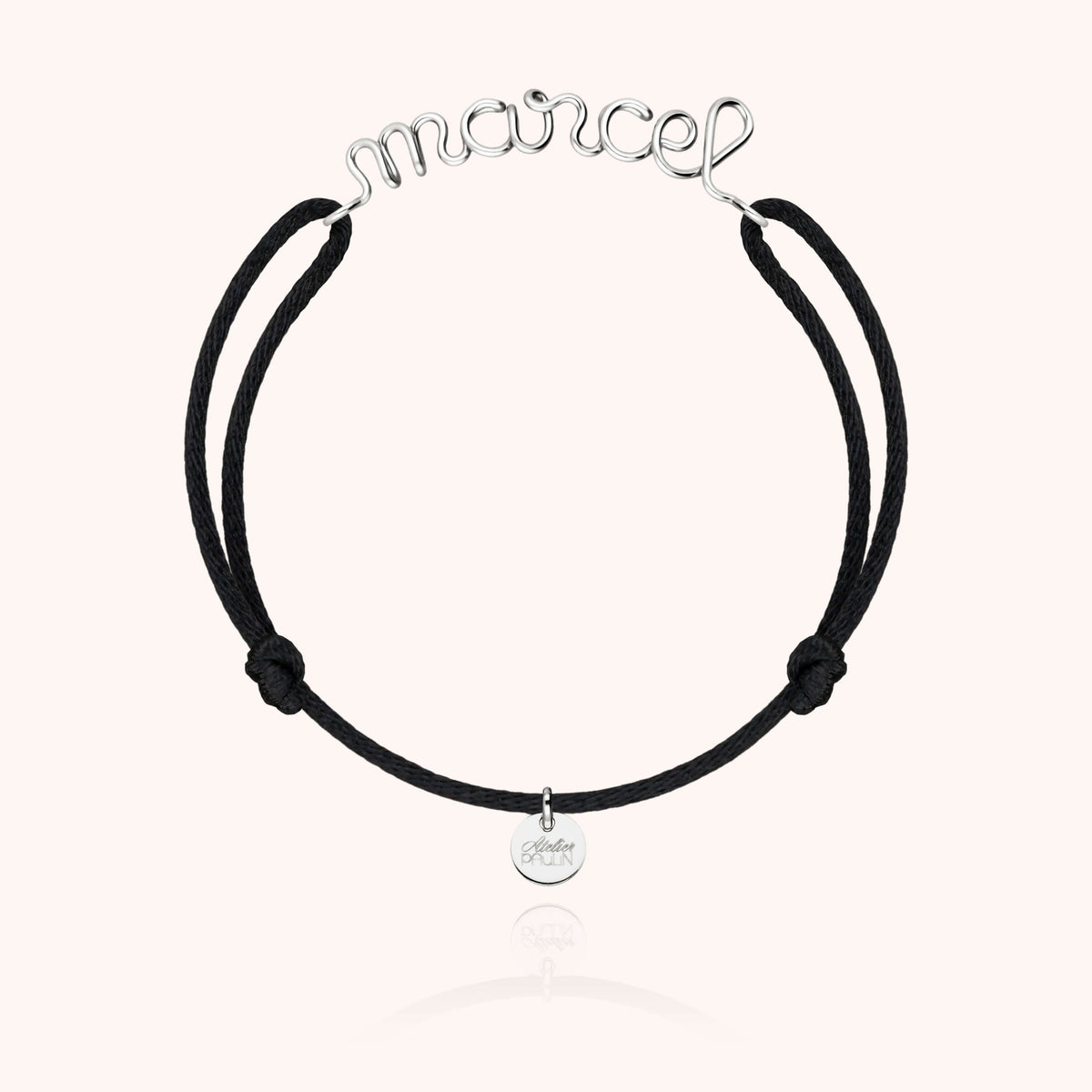 Personalisiertes Kordelarmband Original aus 18K Weißgold — dauerhafter Schmuck mit lebenslanger Garantie