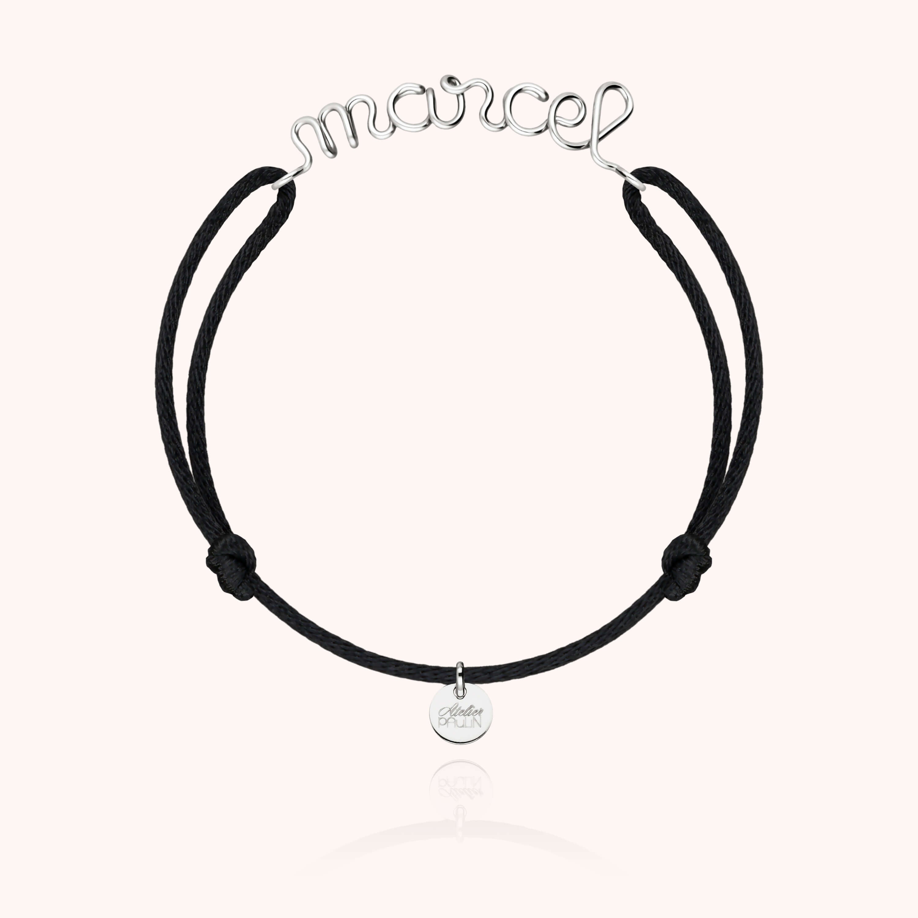 Bracelet Cordon Original Personnalisé en or blanc 18K — bijou durable garanti à vie