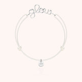 Personalized Phosphorescent Cord Bracelet - silver