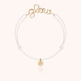 Personalized Phosphorescent Cord Bracelet - Yellow 14k gold-filled