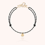 Bracciale Cordino Riflettente Personalizzato - oro giallo laminato