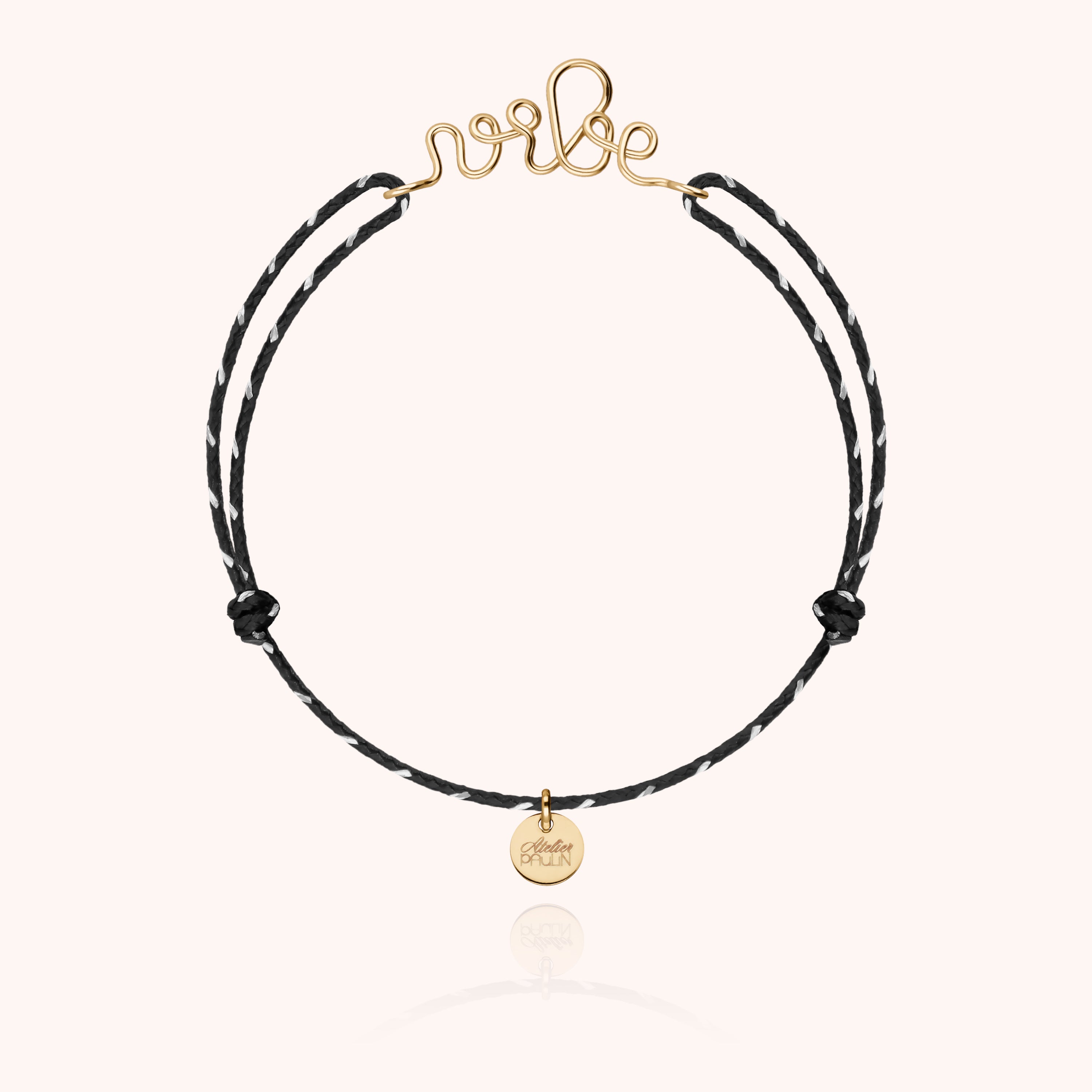 Bracelet Cordon Réfléchissant Personnalisé - or jaune laminé