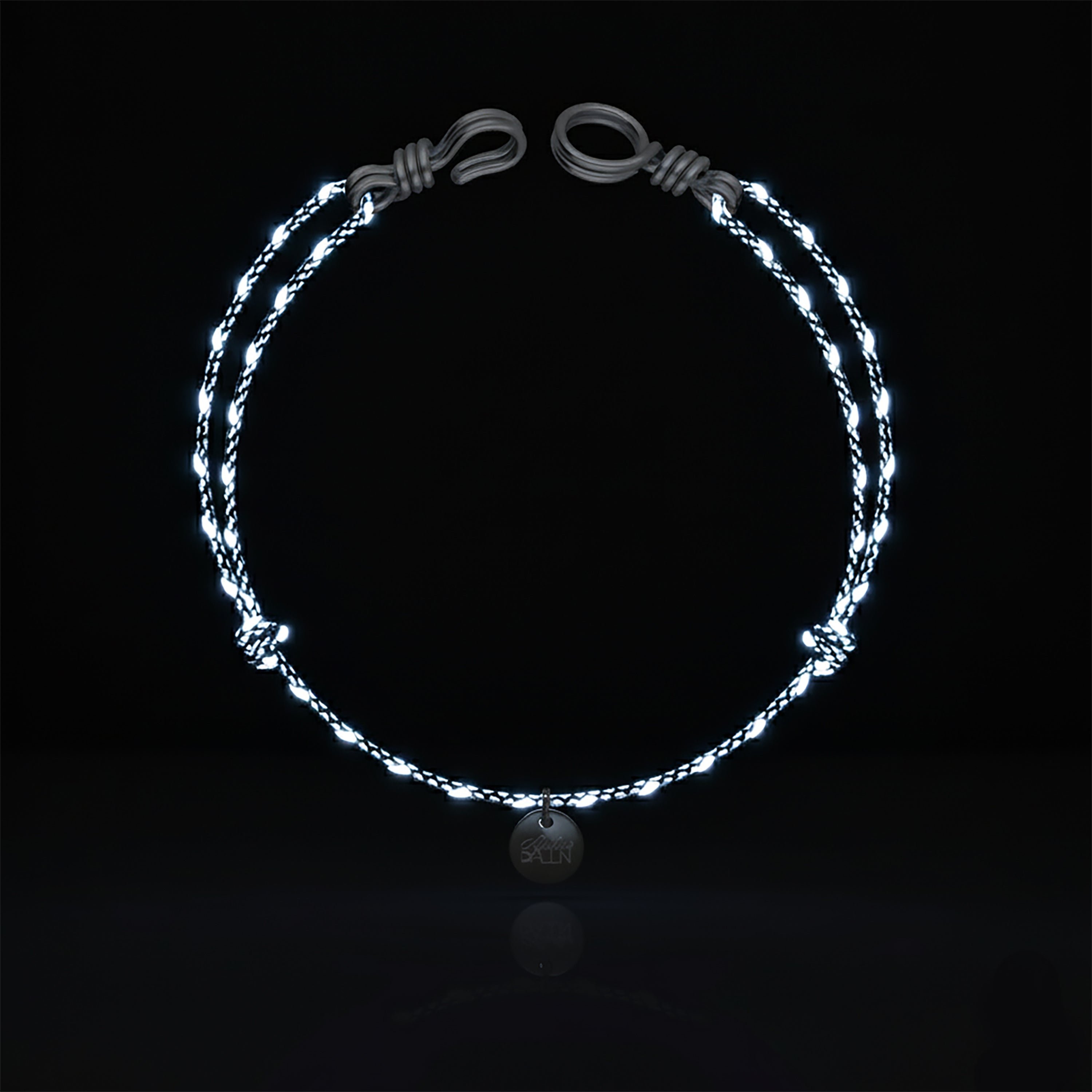 Attache moi Reflective Cord Bracelet - silver