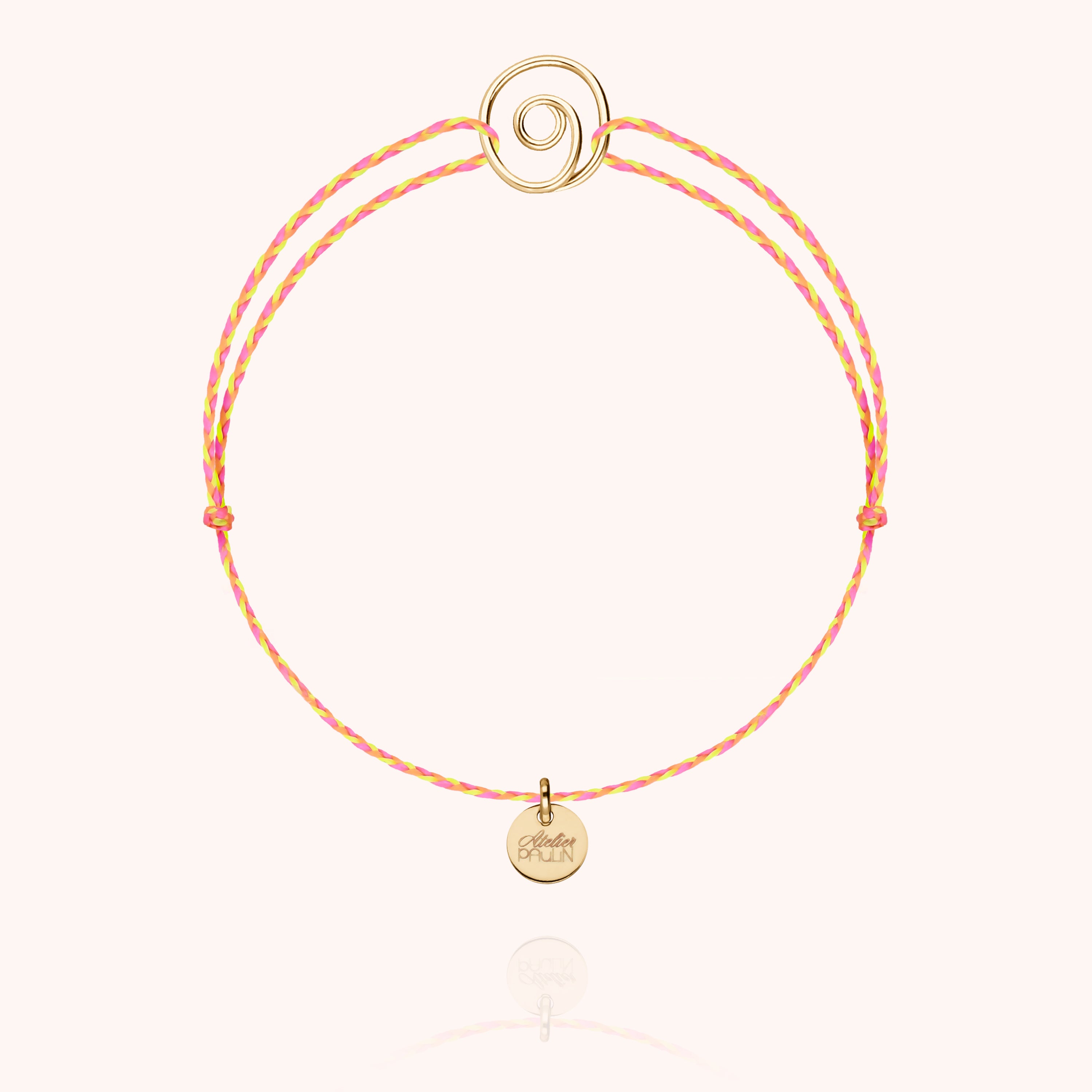 Bracelet Cordon Slim Knot Orange Sainte Lucie - or jaune laminé