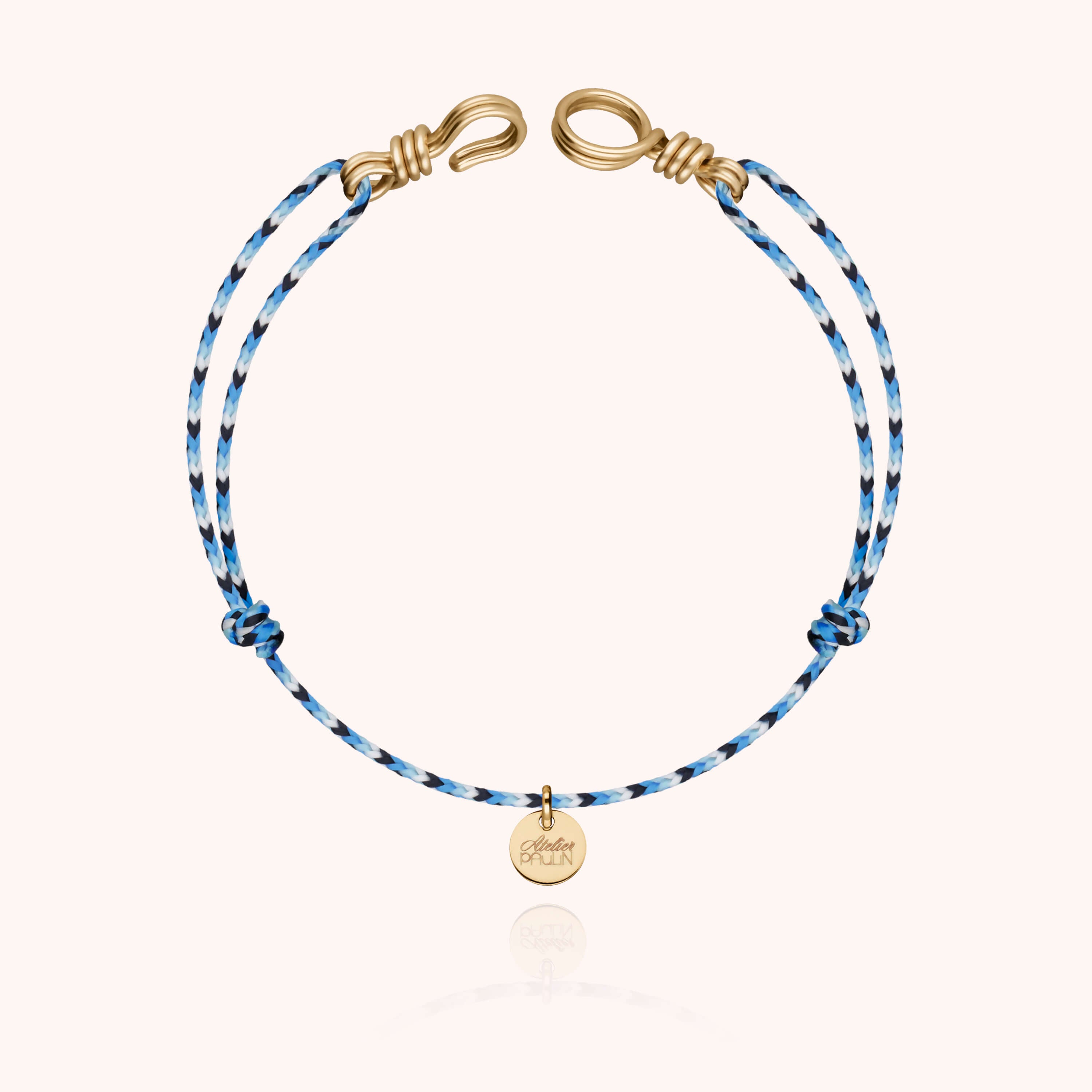 Bracelet Cordon Slim Knot Attache moi en or jaune laminé — expédition sécurisée Paris