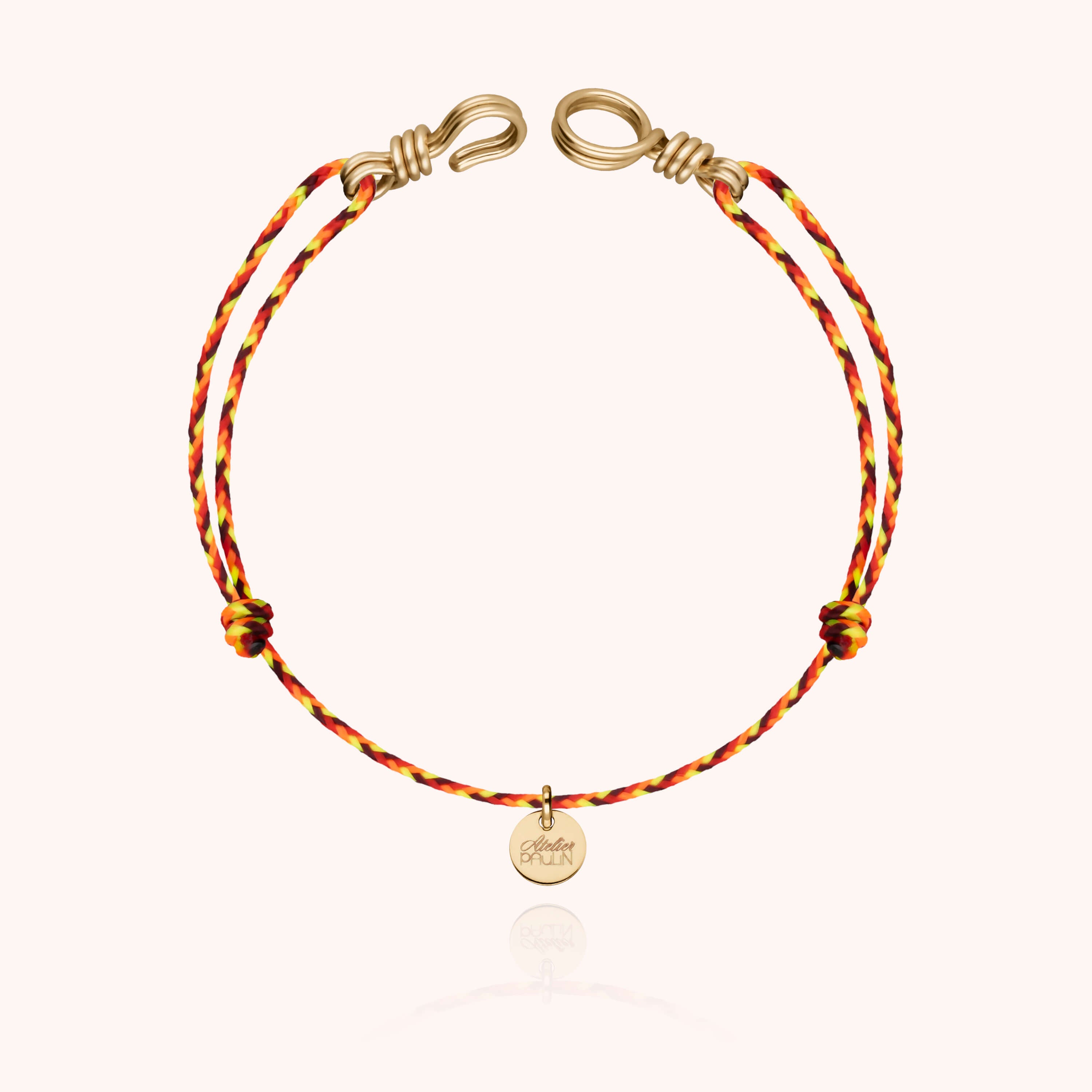 Bracelet Cordon Slim Knot Attache moi en or jaune laminé — bijou durable garanti à vie