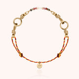 Bracelet Cordon Slim Knot Attache moi - saphir fauve