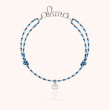 Slim Knot Cord Bracelet Personalized - silver